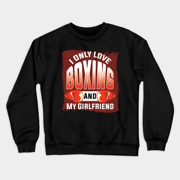 Hit like a Girl QuoteVintage Boxer Boxing Gloves Design Crewneck Sweatshirt by Riffize